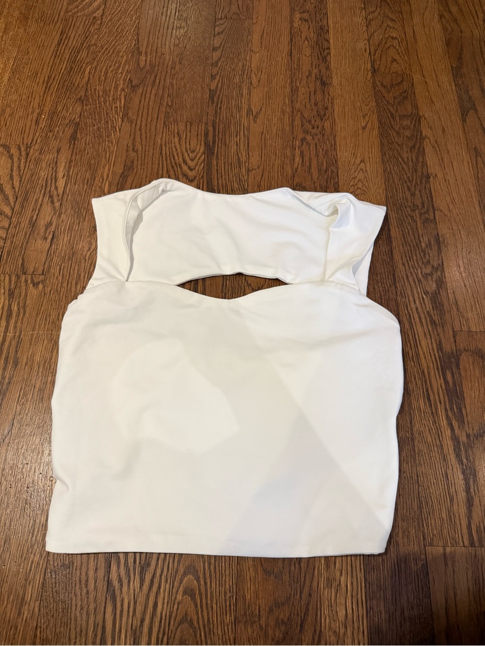 SHEIN White Cutout Front Crop Top